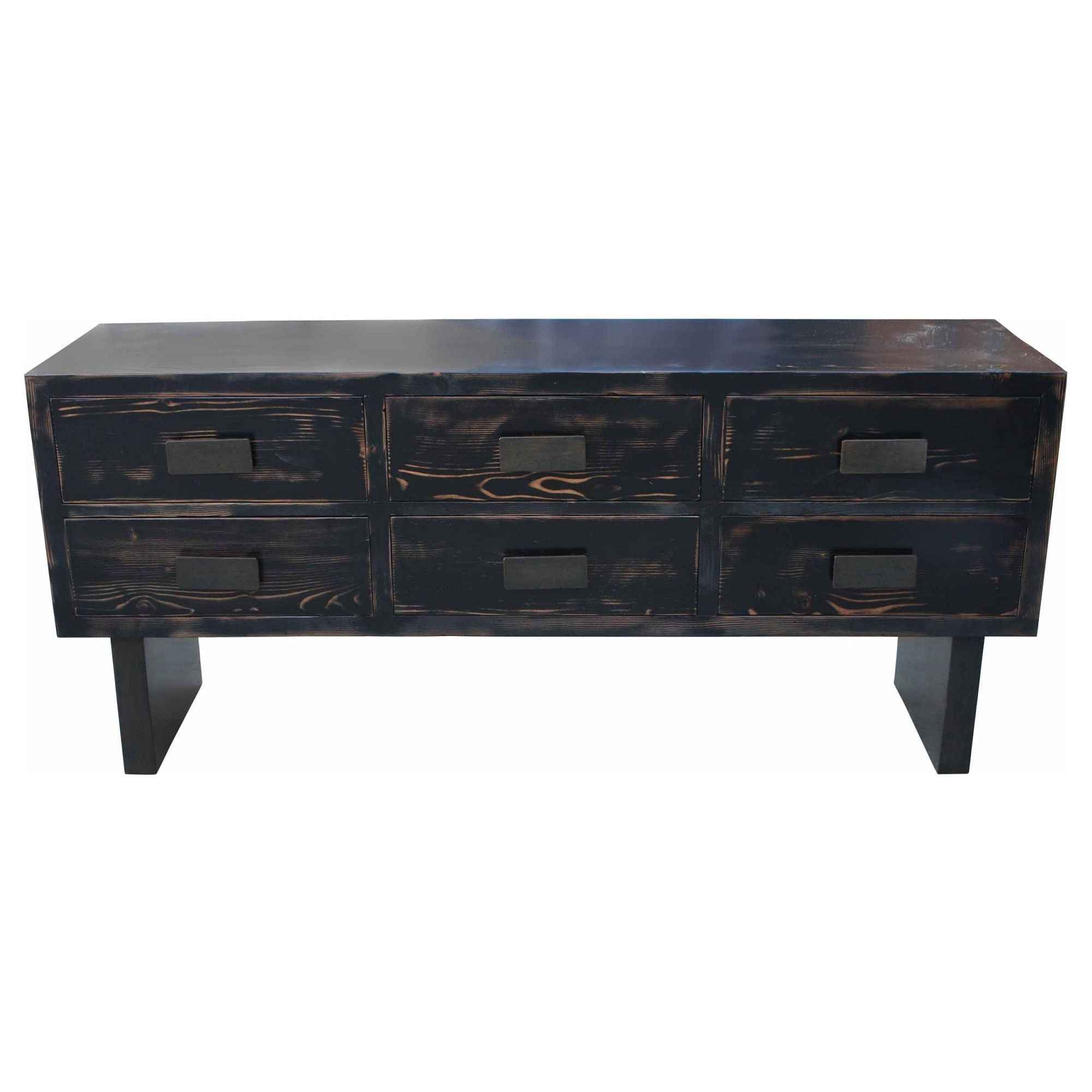 Black Sundance Six Drawer Dresser Mortise Tenon