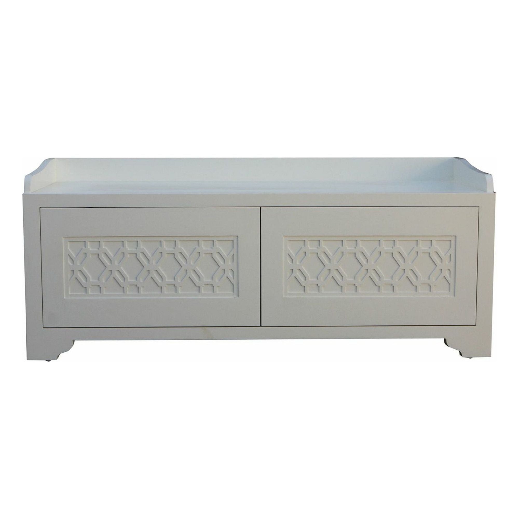 White Wood Storage Bench Open Royals Courage Ultimate White