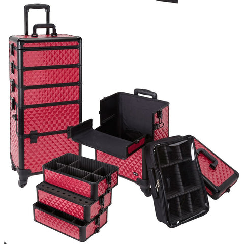 makeup luggage on wheels