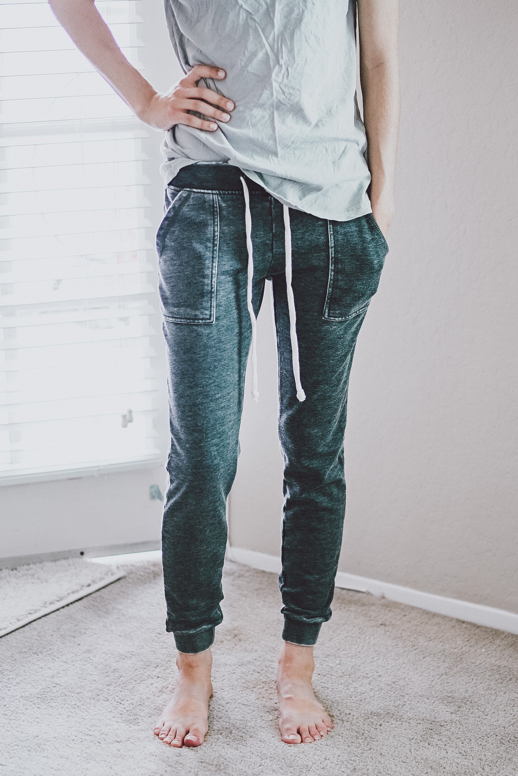 women wearing joggers