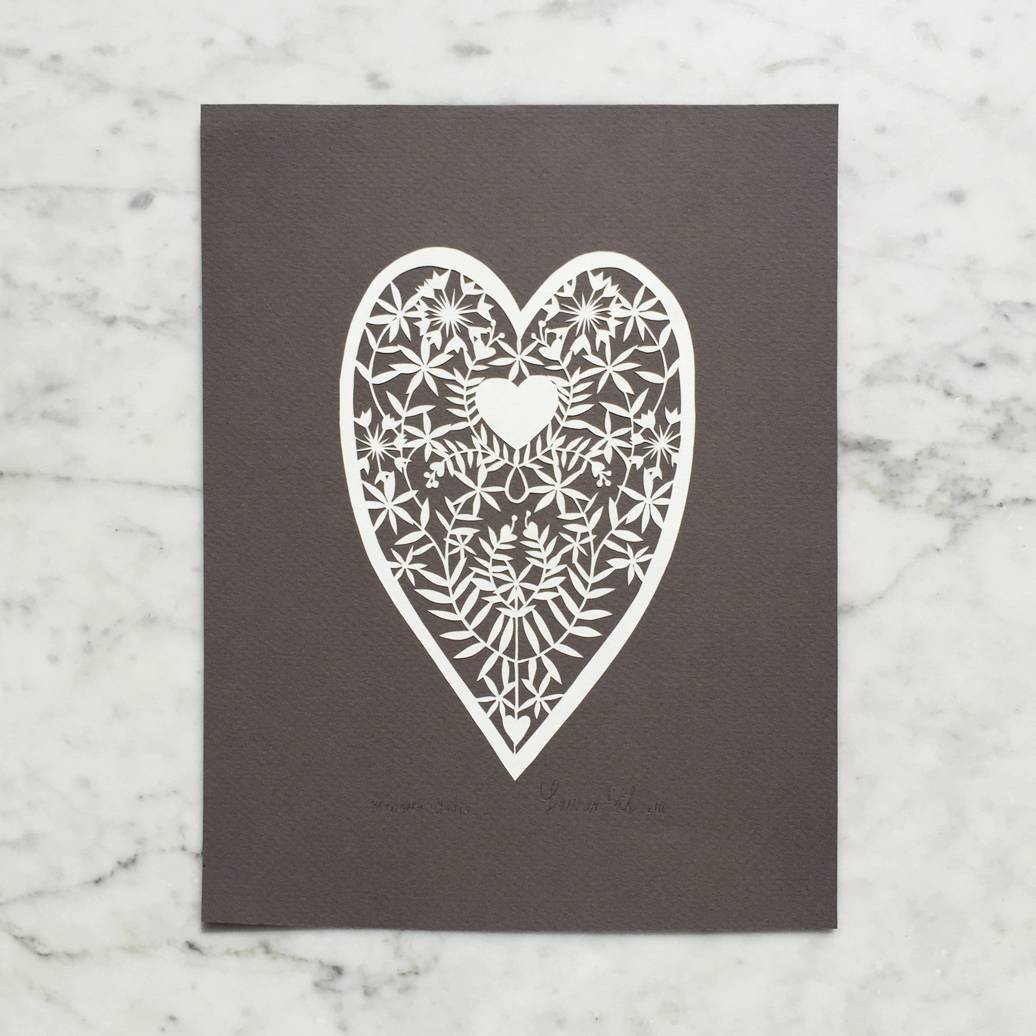 Folk-Art Heart | Original Papercut – Brengare Studio