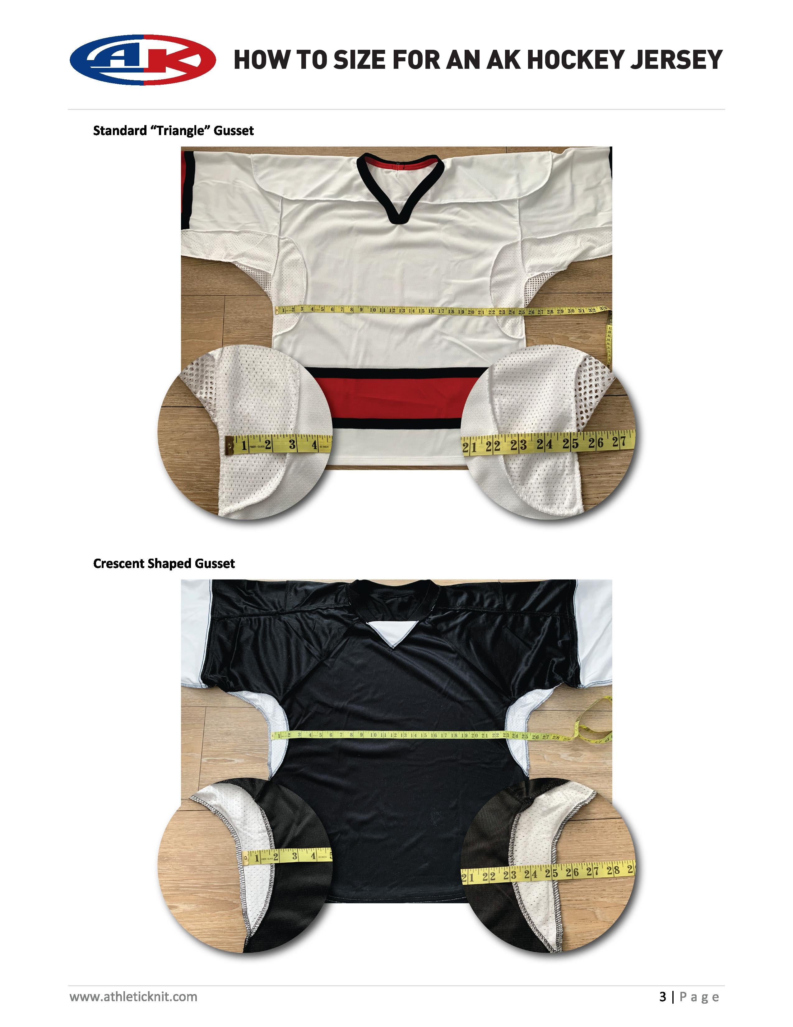athletic knit hockey jersey sizing