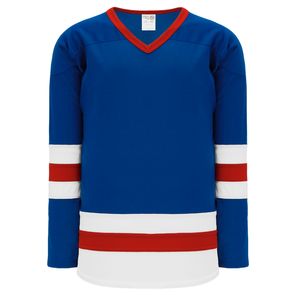 red and blue hockey jersey