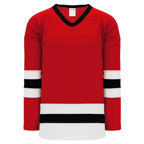 black and red hockey jersey