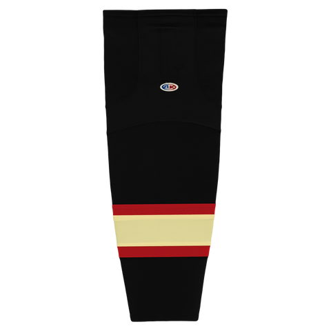 Athletic Knit (AK) HS2100-894 2021 Calgary Flames Reverse Retro Black Mesh Ice Hockey Socks Small - 21