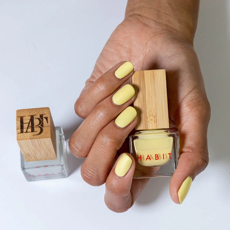 Pale, mellow yellow coloure nails, from Habit Cosmetics. This is one of their new Spring/Summer 2021 colors.