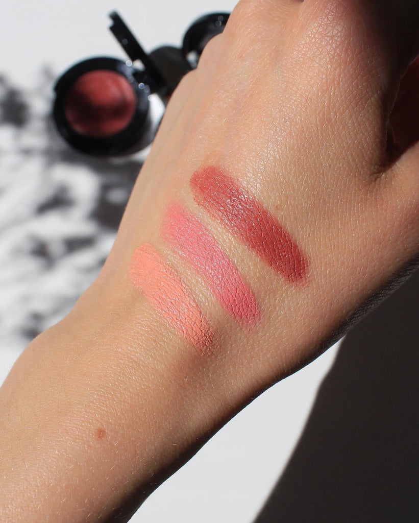 Alima Pure Cream Blushes hand swatches.