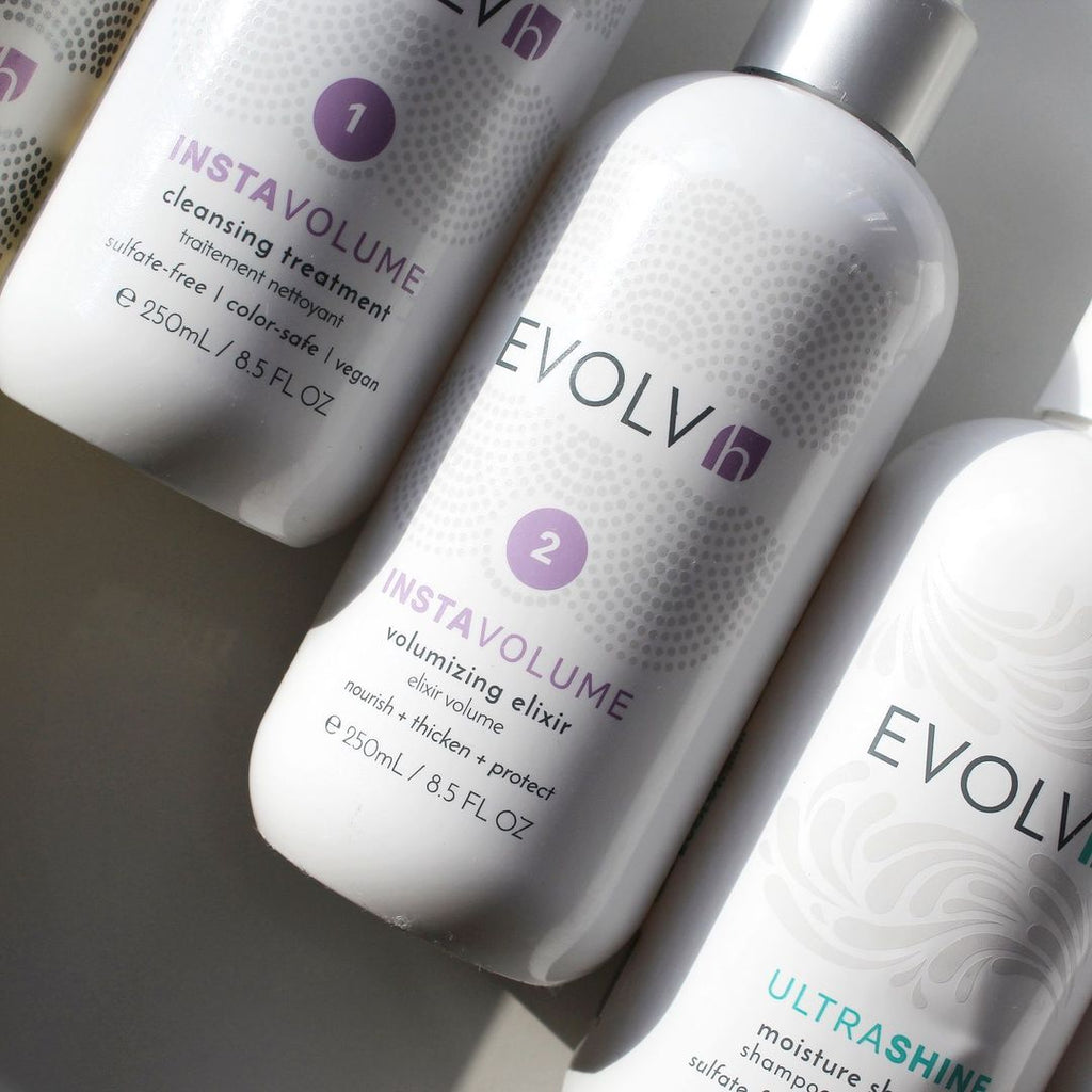 ligne de soins capillaires naturels evolvh pour des cheveux d'apparence saine