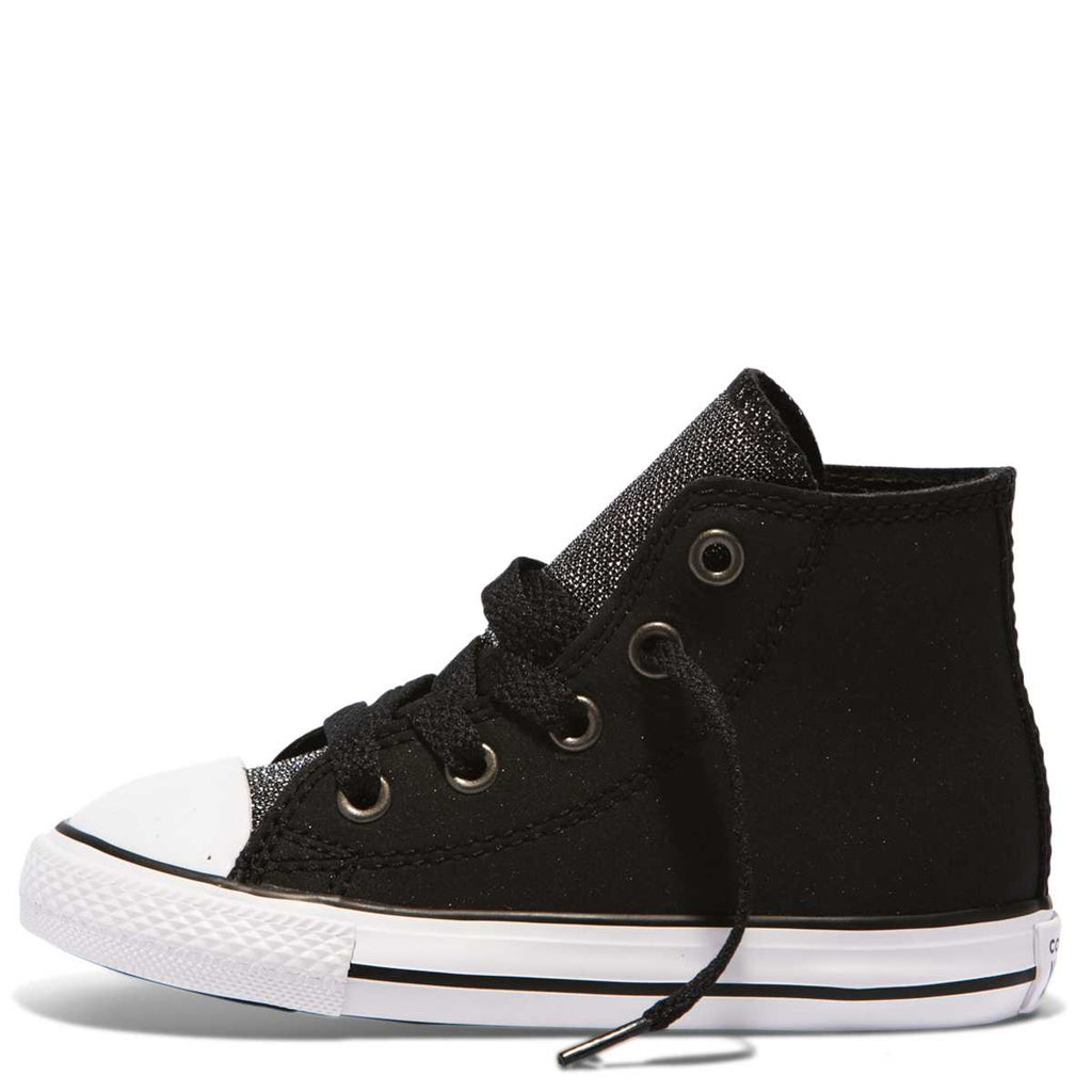 infant black glitter converse