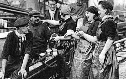 Scottish fisherman wearing waxed cotton