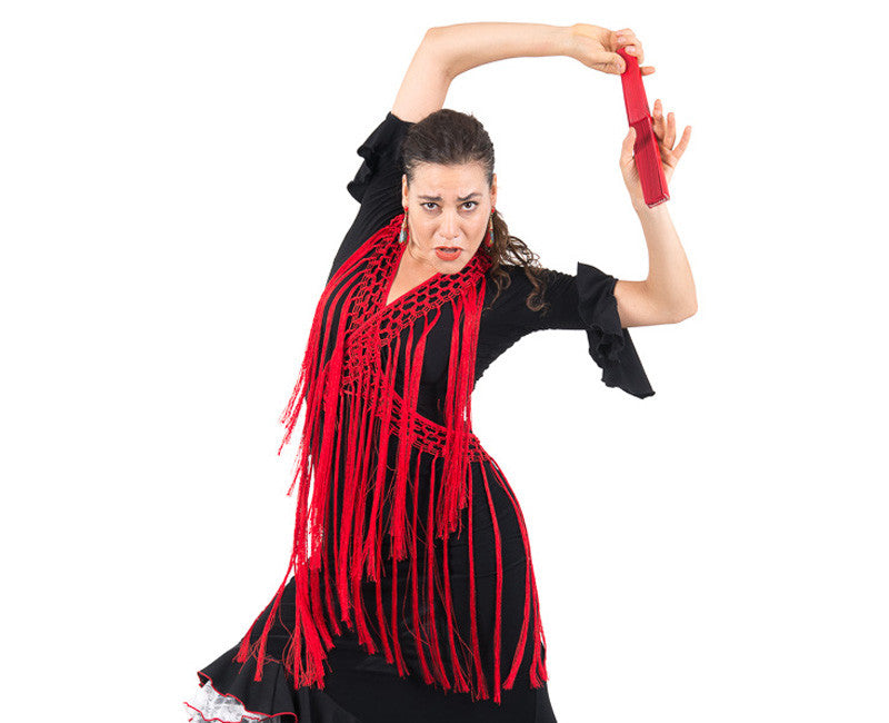 Mantoncillo de flamenca con flecos