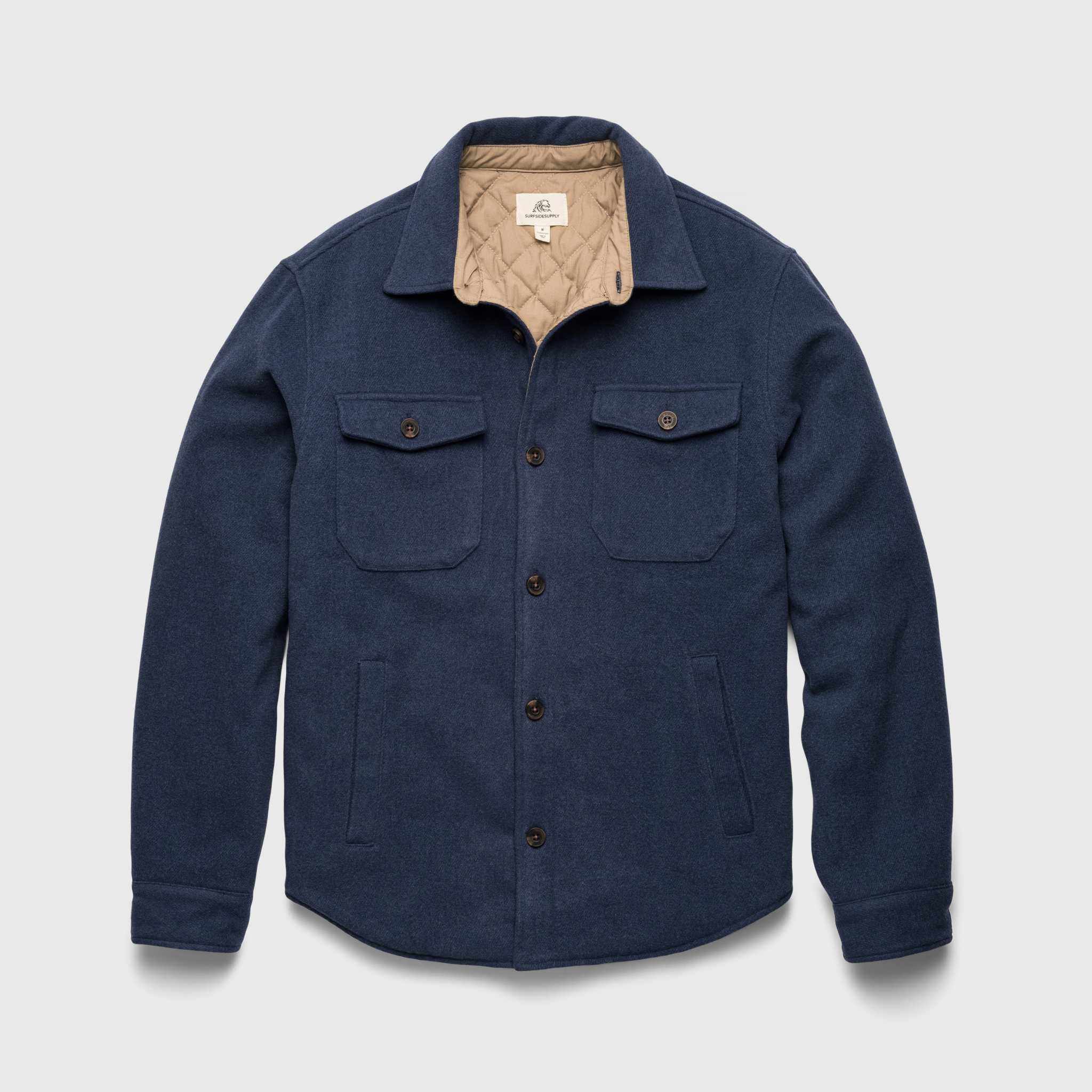 Skip Quilted Shirt Jacket - Navy Heather - Surfside Supply Co product image