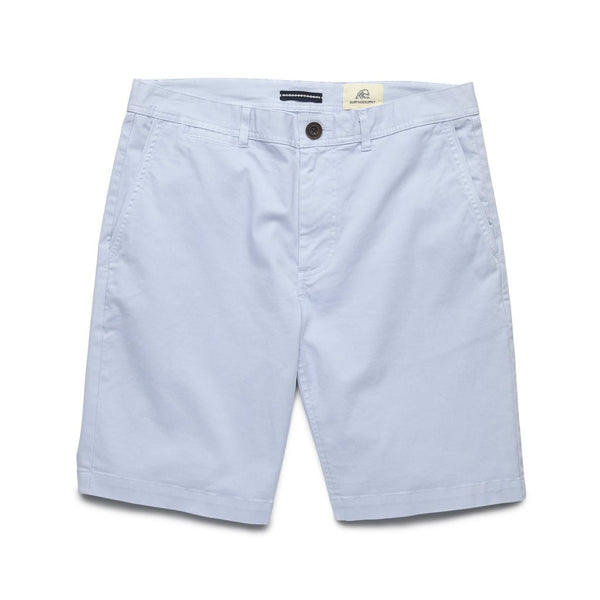 Light Blue Cotton Stretch Twill Shorts - Made in USA