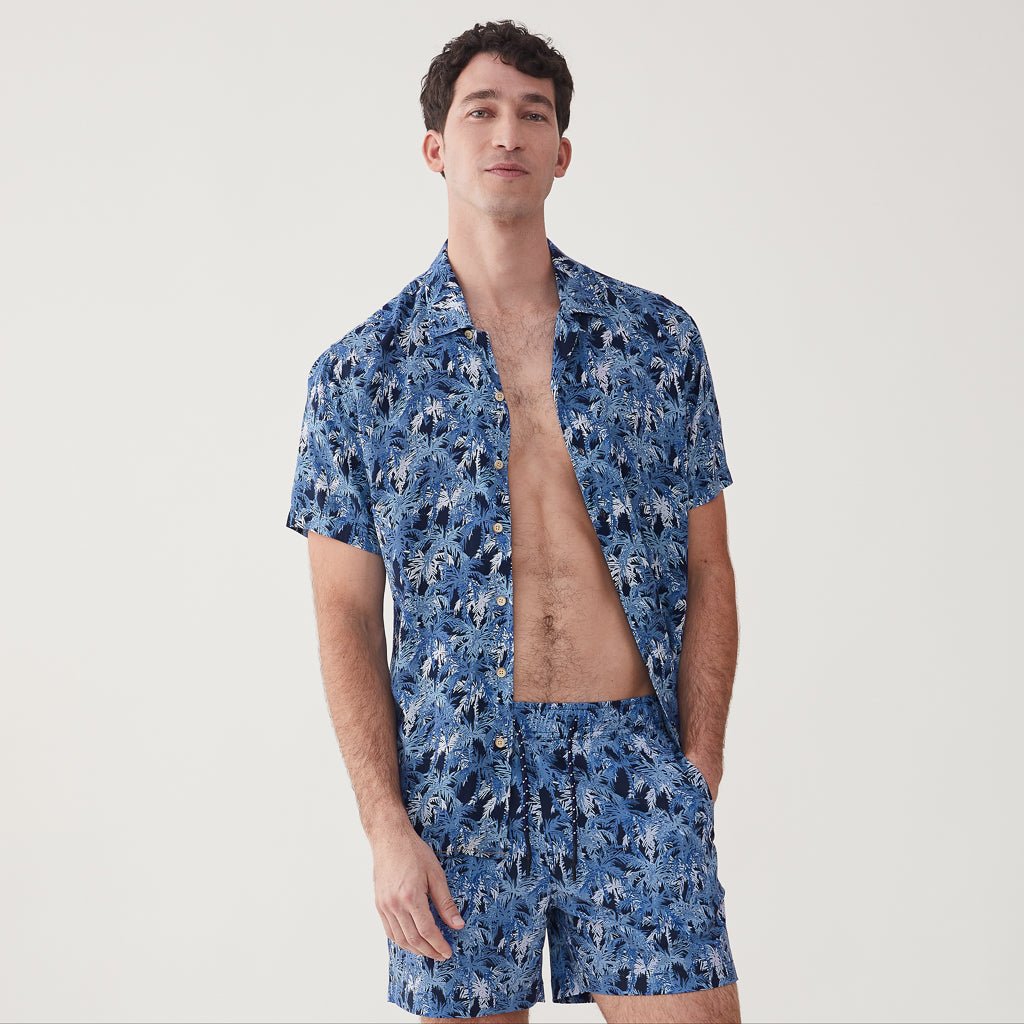 Billy Palm Tree Camp Shirt – Navy Blazer- Surfside Supply Co ...