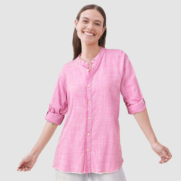 Molly Notch Collar Plaid Shirt - Pink Multi - Surfside Supply Co. –  Surfside Supply Co.