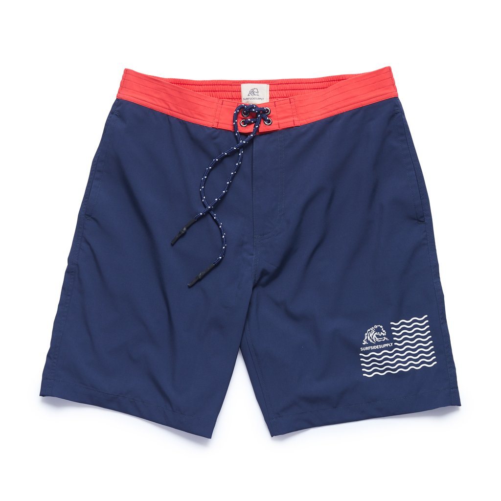 Sami Wave Flag Lined Trunk - Navy Blazer - Surfside Supply Co ...