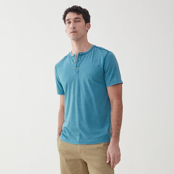 Big & Tall Sean Burnout Henley - Blue Moon - Surfside Supply Co.