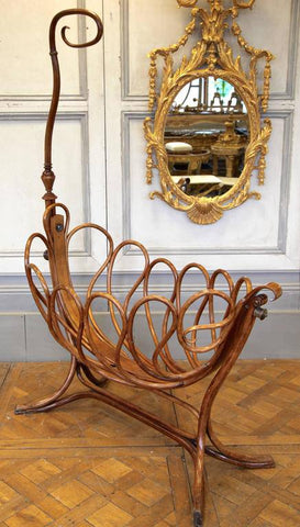 French Bentwood Cradle in the Thonet Style Late 19th Century