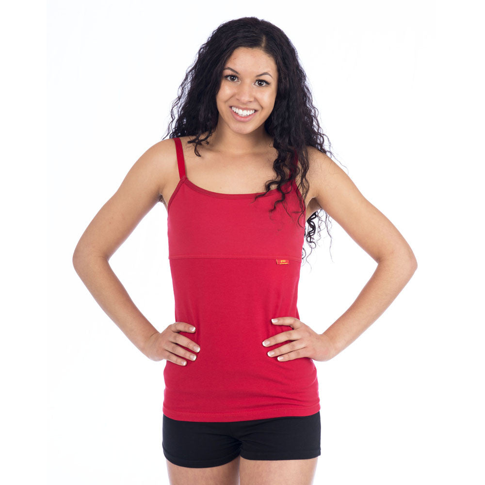 red yoga tank