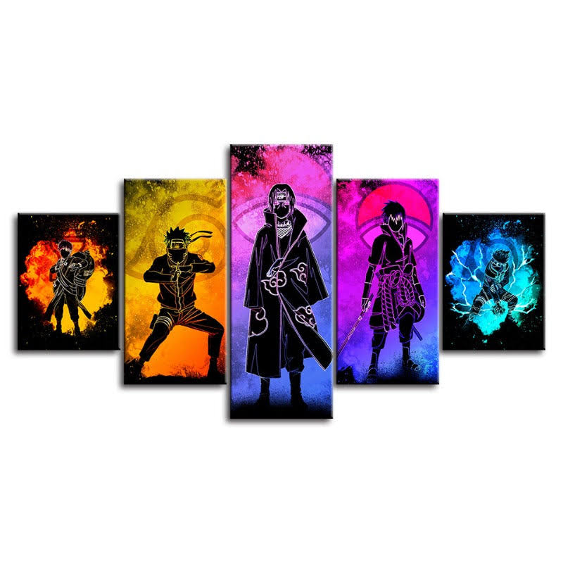 5 Piece Naruto Anime - Canvas Wall Art Painting 10 x 15 / 10 x 20 / 10 x 25 cm / No Frame
