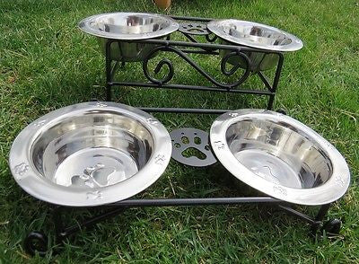 dog food water bowl stand