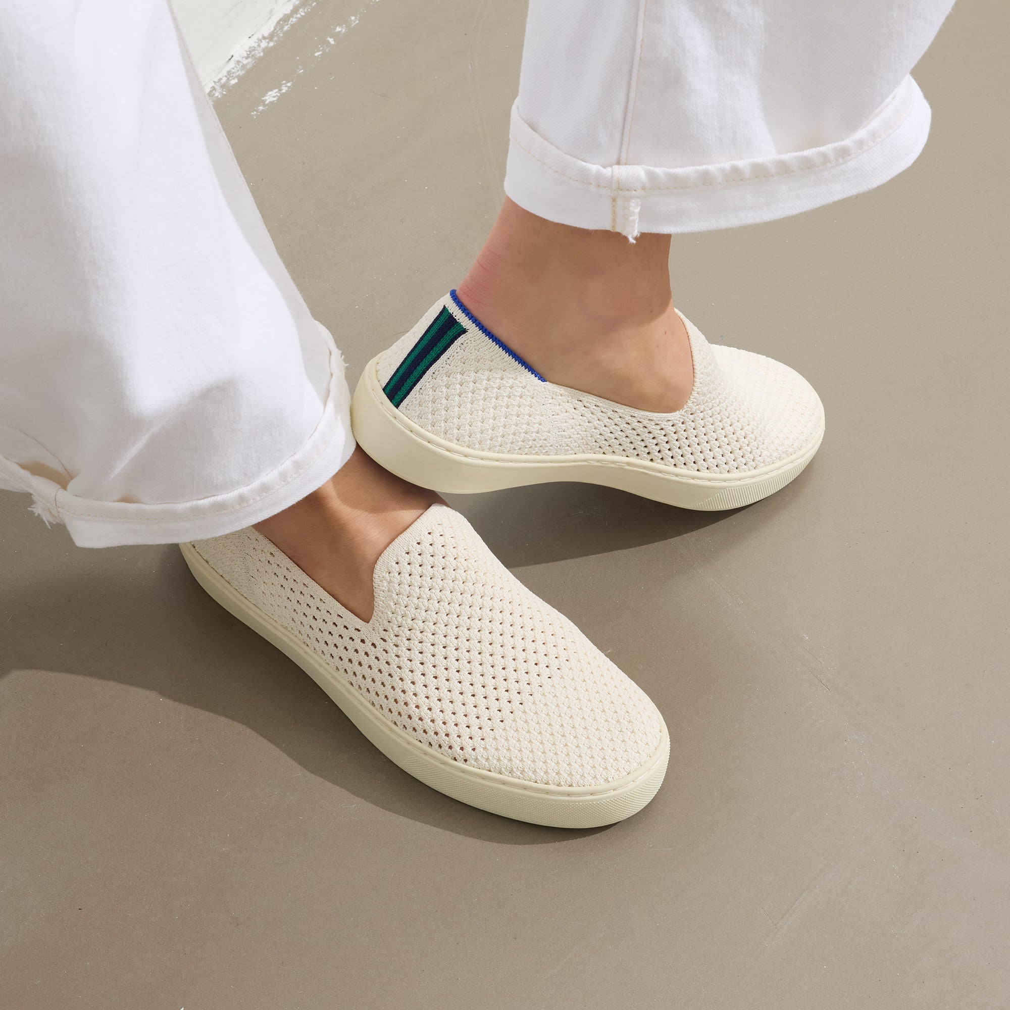Rothys The Original Slip On Sneaker In White/neutral In White