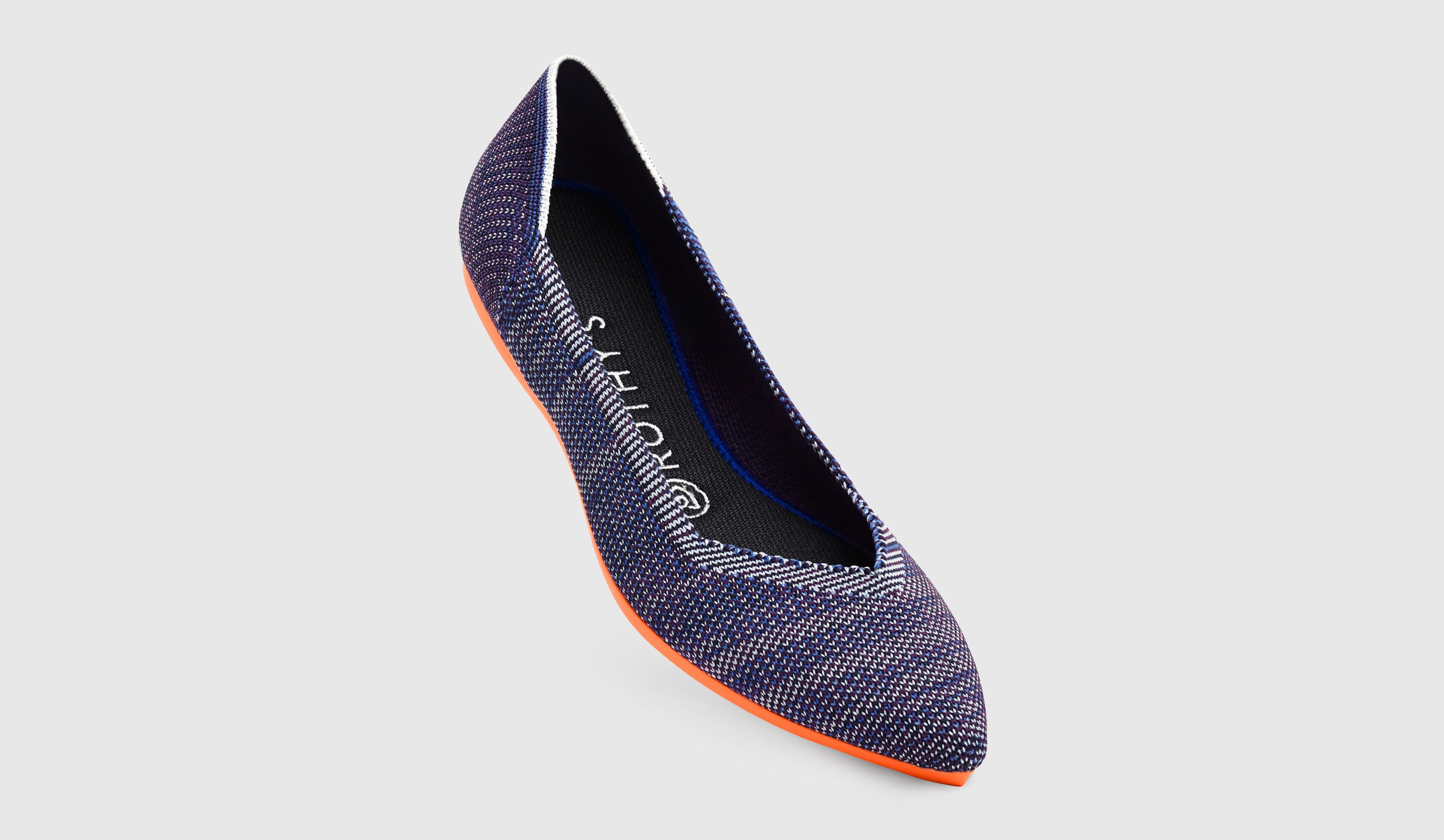 Bright Blue Birdseye Pointed Toe Flats | Women's Shoes | Rothy's