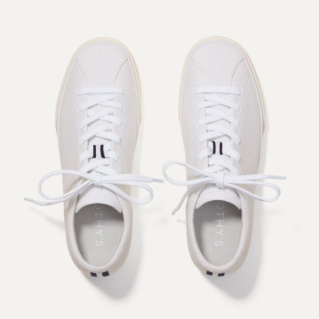The Lace Up Sneaker in Bright White | Women's Shoes | Rothy's