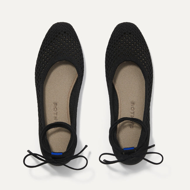The Square Wrap in Noir Mesh | Wrap Summer Flats | Rothy's