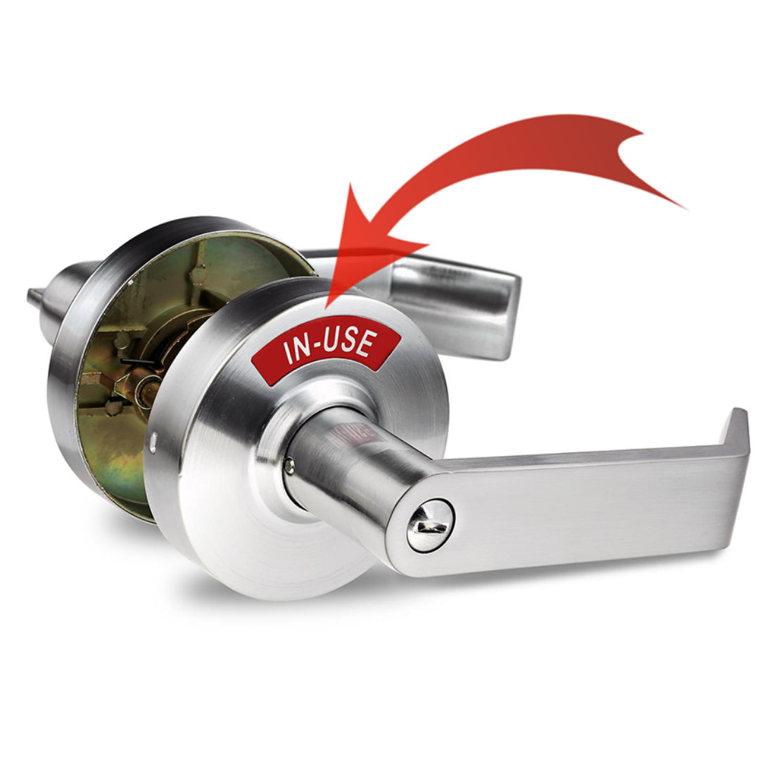 ADA Door Lock with Indicator in Polished Chrome - Left-Handed C5FP-L