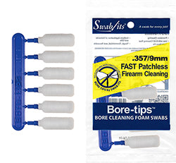 (12 Bag Case) .357cal/.38cal/.380cal/9mm Gun Cleaning Bore-tips庐 by Swab-its庐: Barrel Cleaning Swabs