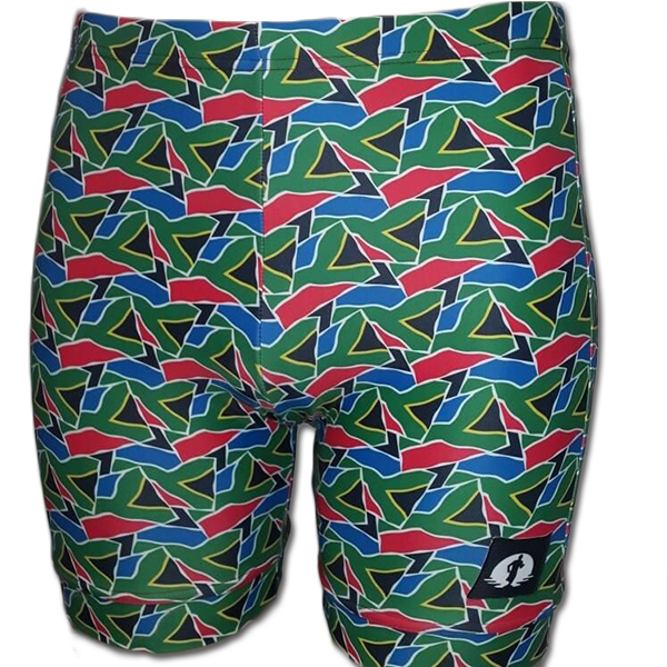 Funky Pants Run/Paddle/Gym Shorts - SA Flag