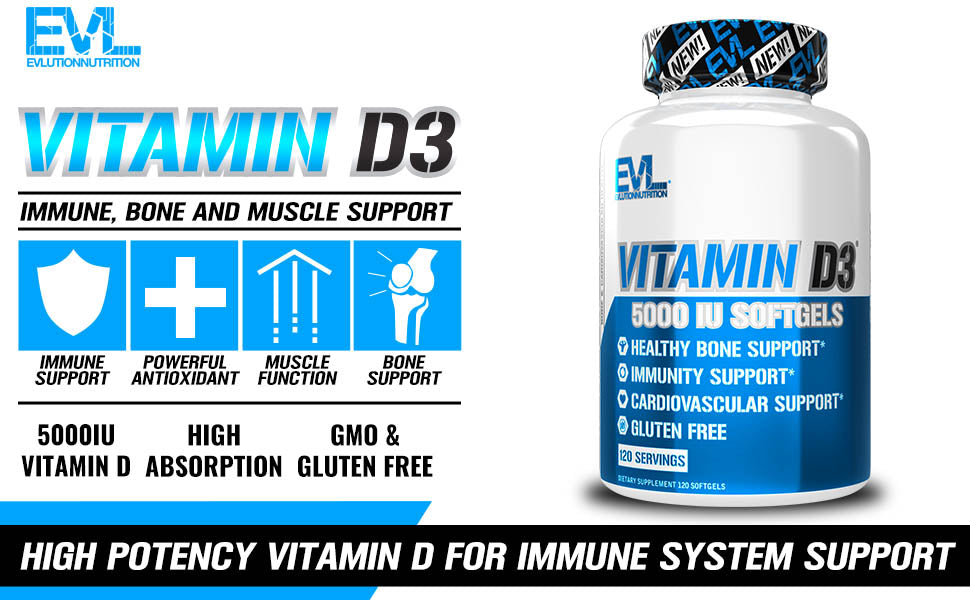 evl nutrition vitamin d3 120 servings | gym supplements u.s