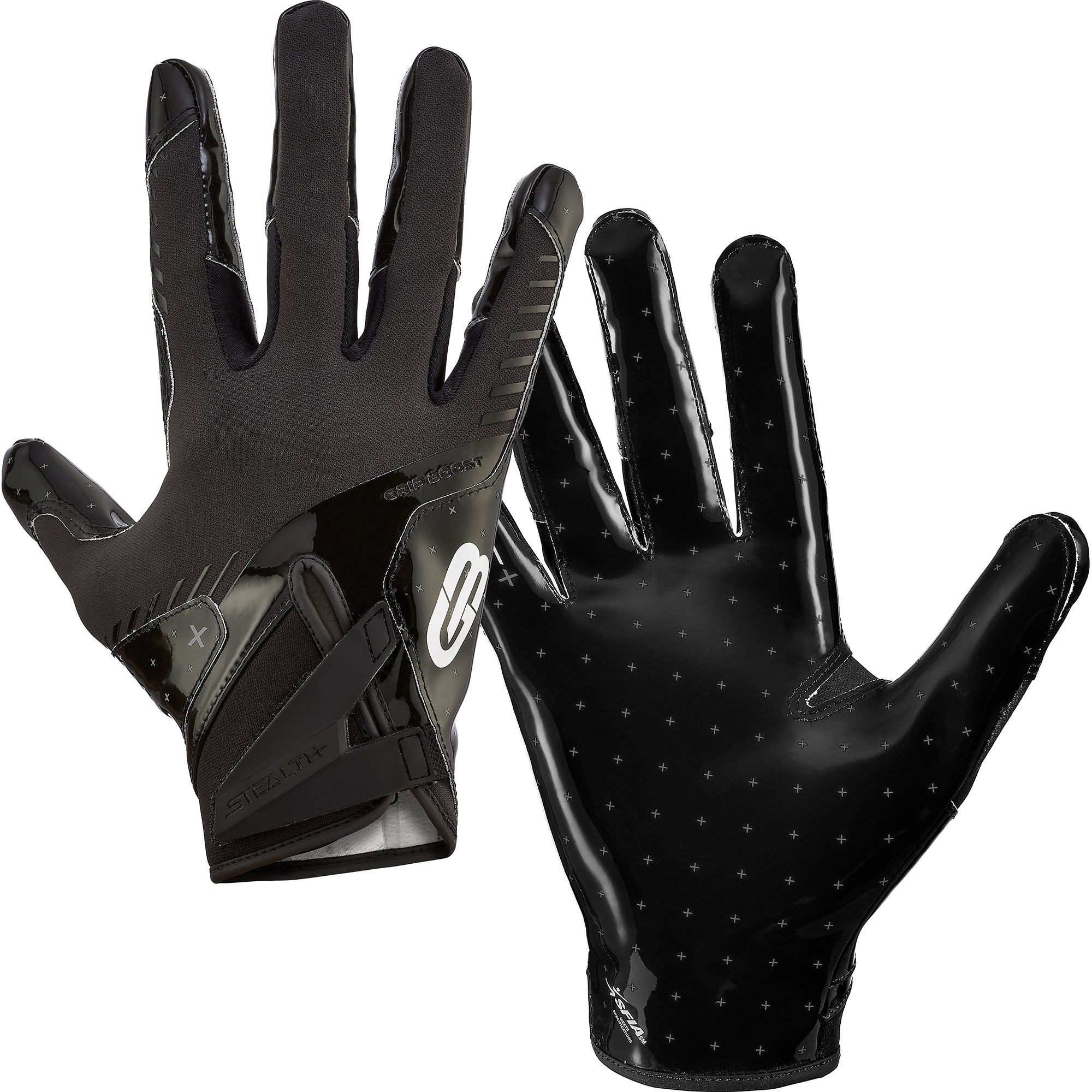 Grip Boost Solid Black Stealth 6.0 Boost Plus Football Gloves - Grip Boost product image