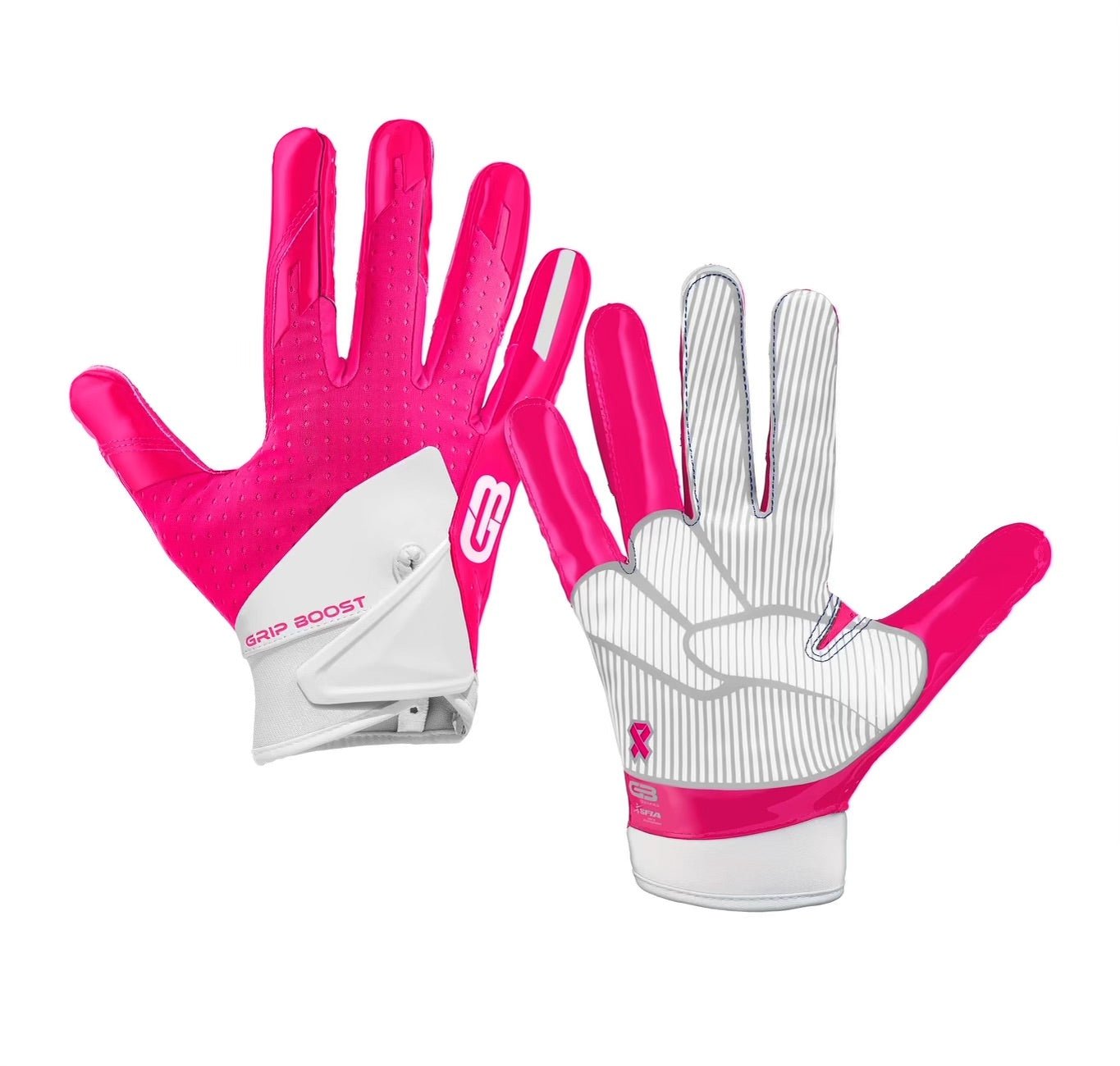 Pink Football Gloves Adult - Grip Boost