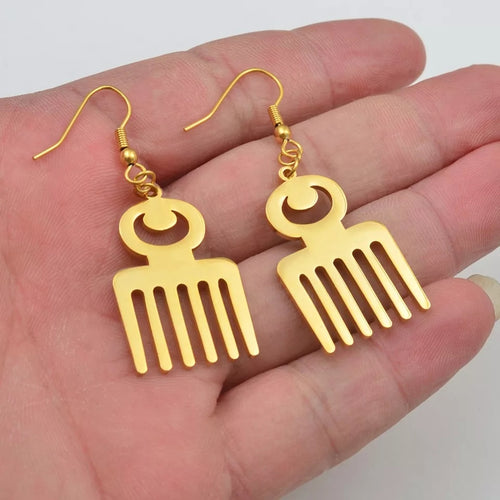 Adinkra Symbol Duafe African Earrings