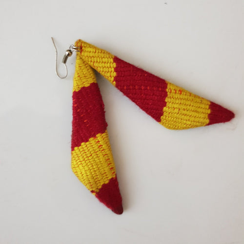 Red and yellow kente earrings