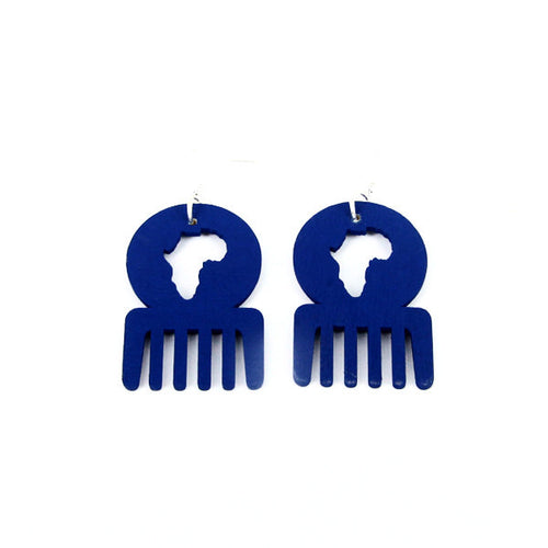 Small afro comb earrings