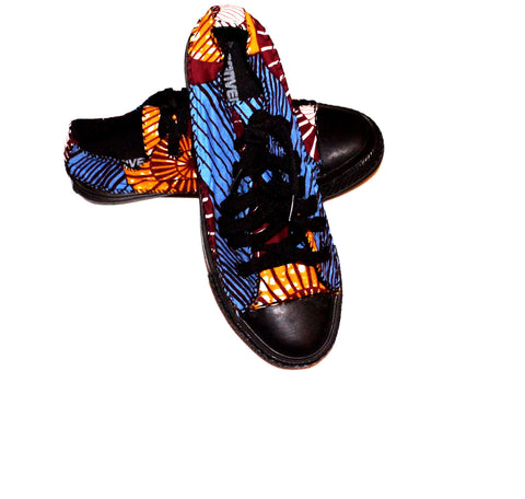 Low top african print trainers sneakers 