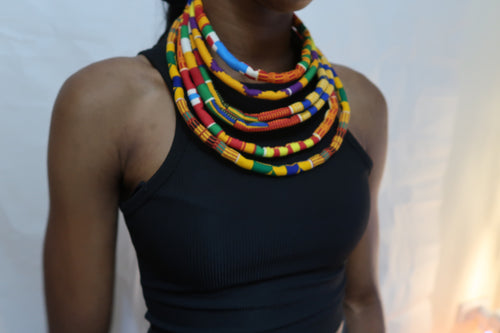 Kente Layered African necklace