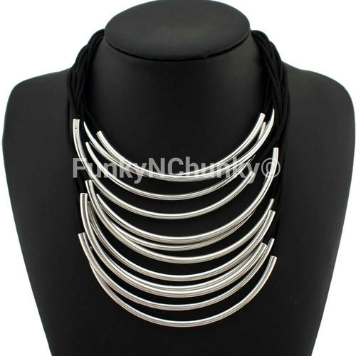 Multi layered rope necklace - Silver