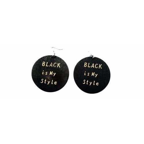 Black is My Style - wooden earrings