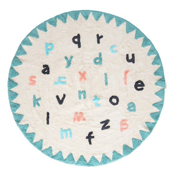 Minividuals Teppich Aus Baumwolle Alphabet Rund Kidswoodlove