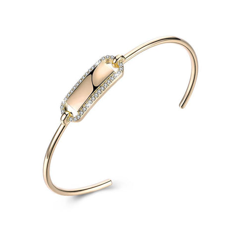 Open Ended Bar Bangle in 14K Gold