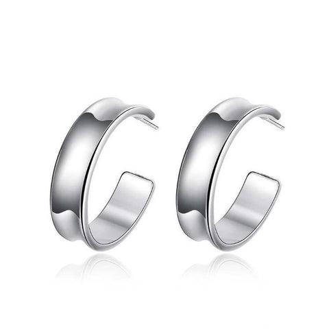 Classic White Gold Plated Hoop Earrings