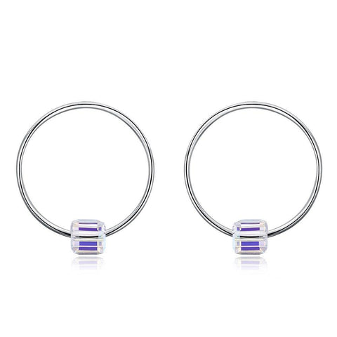 Purple Sterling Silver Aurora Borealis Color Changing Earrings