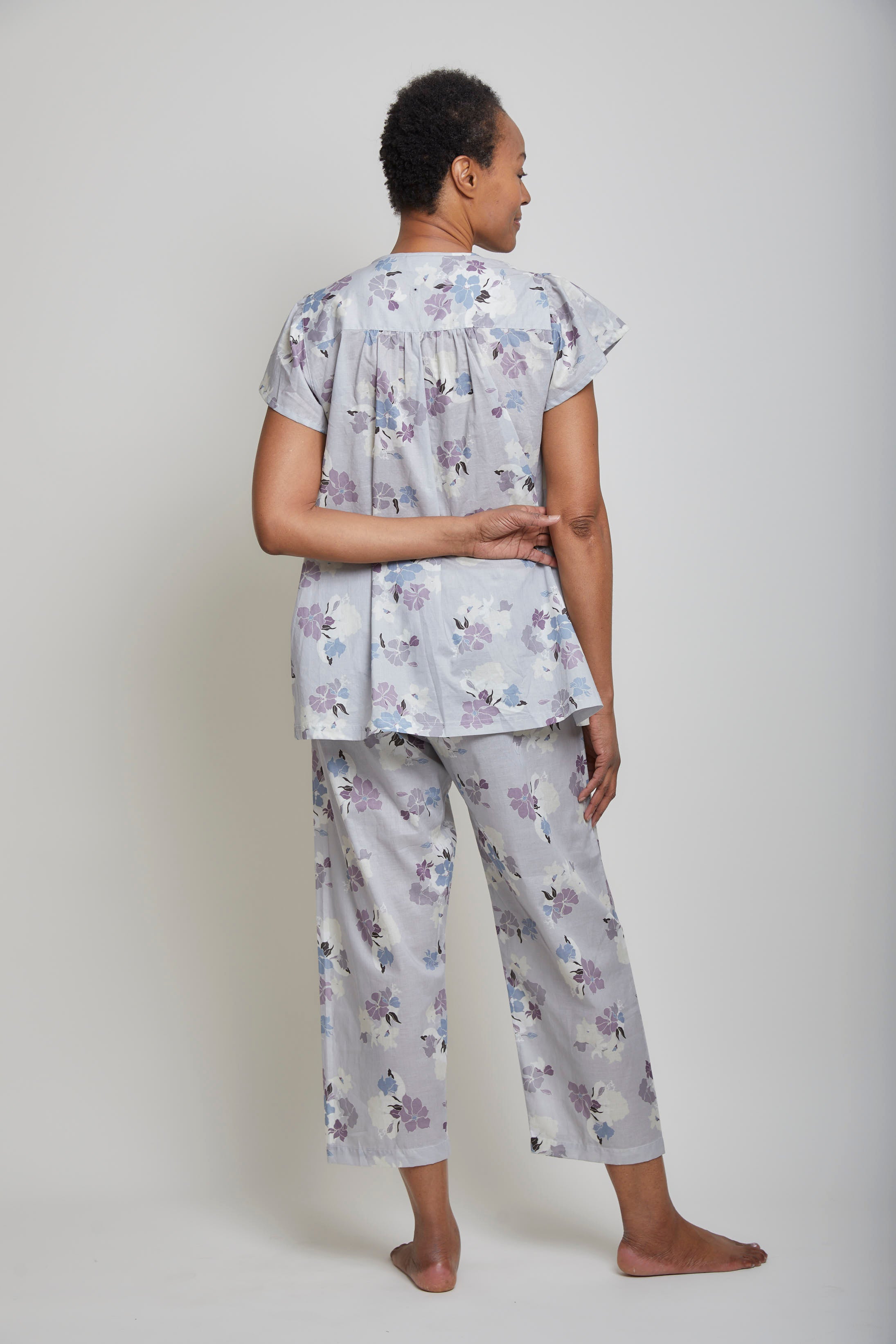 Gaby Short Sleeve / Cropped Pant Pajama-Iris