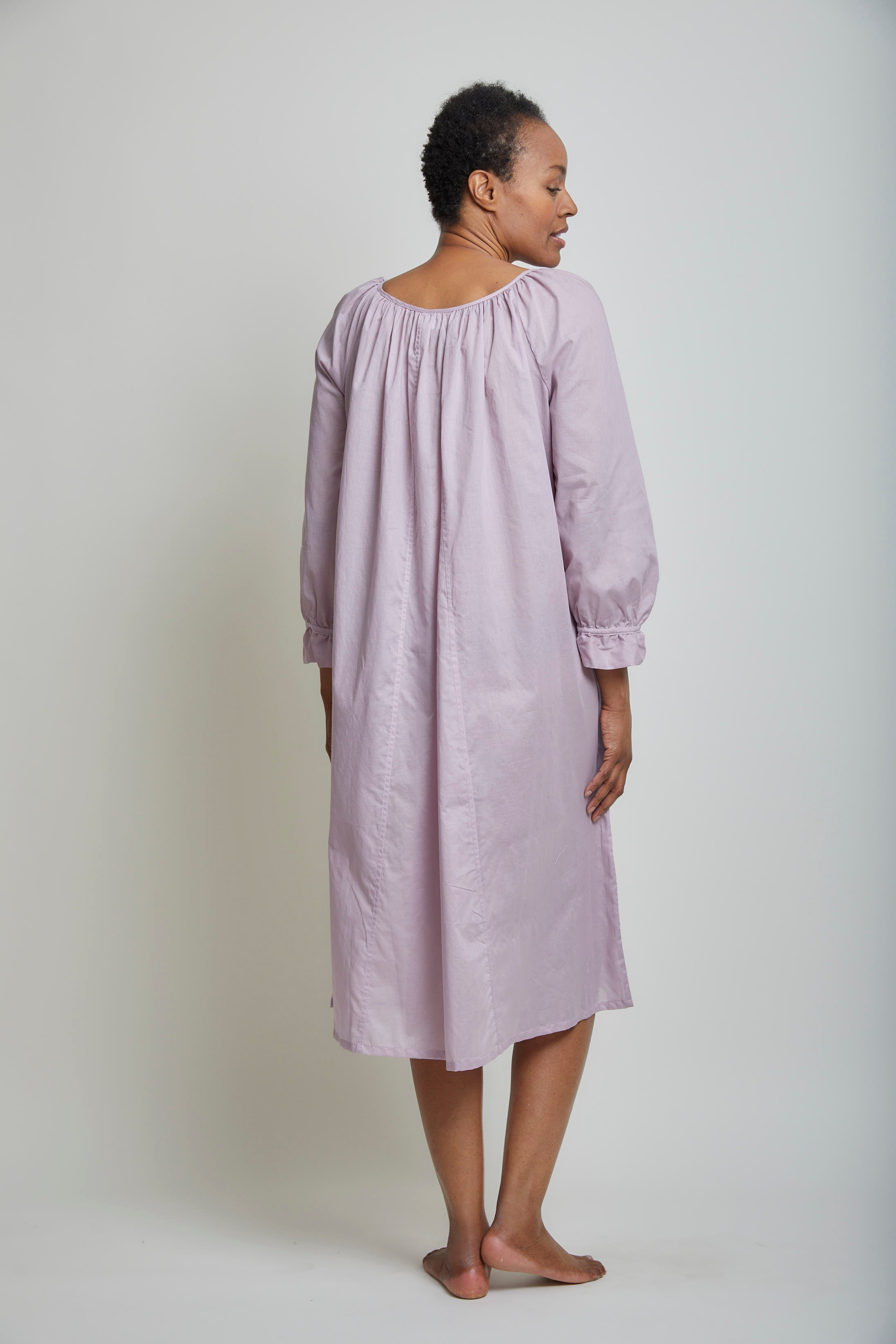 Louisa Ruffle Sleeve Nightgown-Elderberry