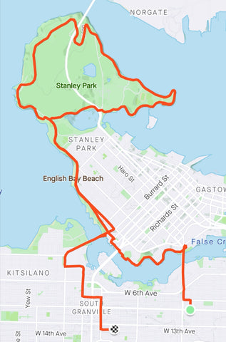 Strava map Stanley Park Vancouver bike route