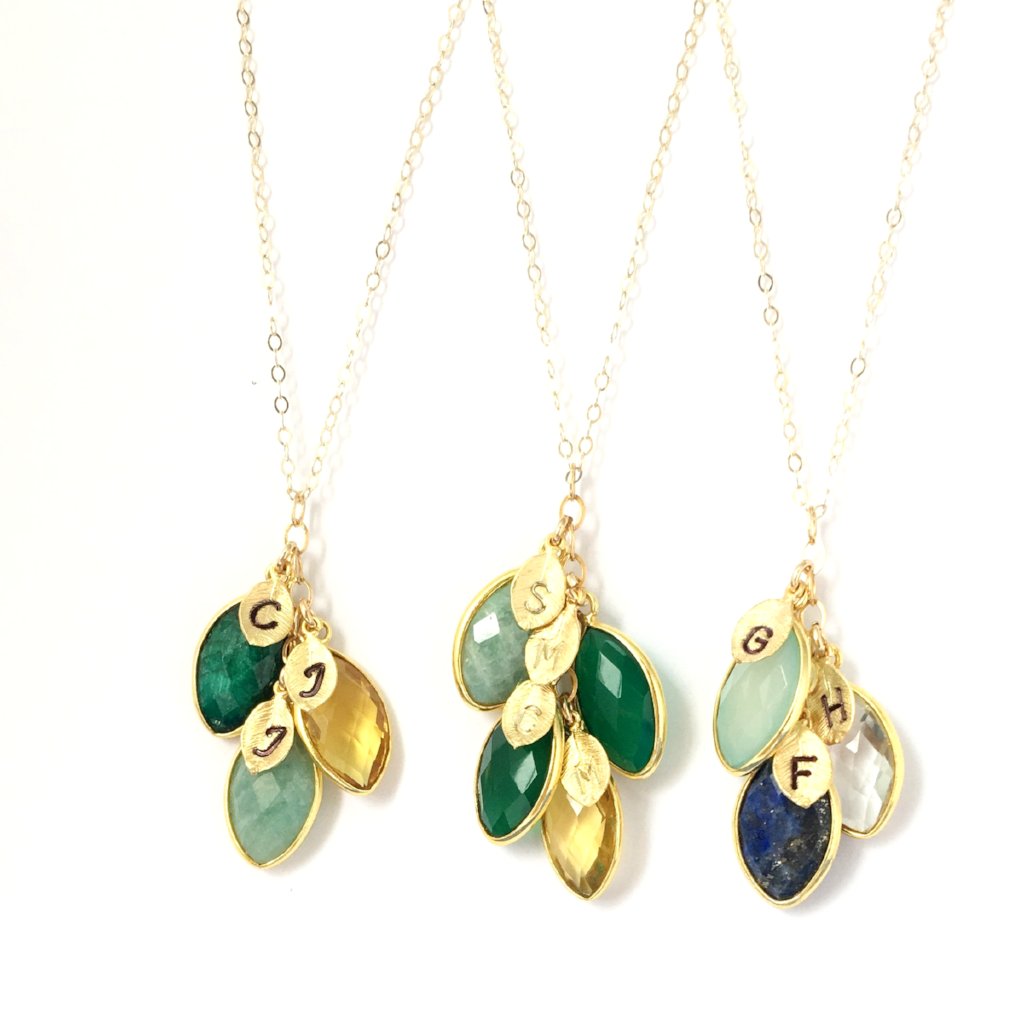 gold birthstone necklace for mom